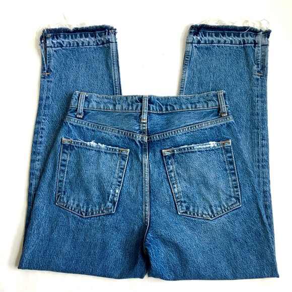 We The Free People Rita Crop Destroyed Ripped High Rise Raw Split Hem Jeans 27 - Picture 8 of 17